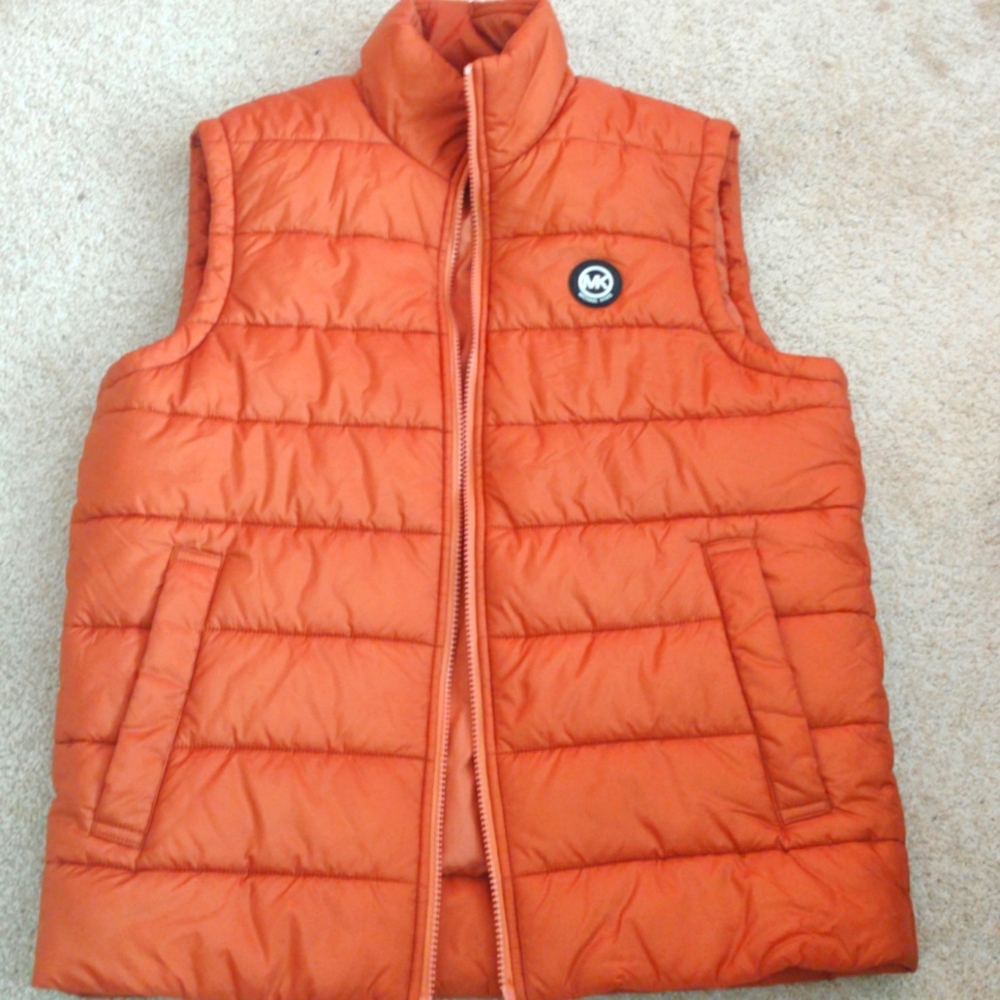 Michael Kors orange puffer vest size small